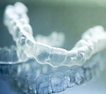 closeup of Invisalign clear aligners