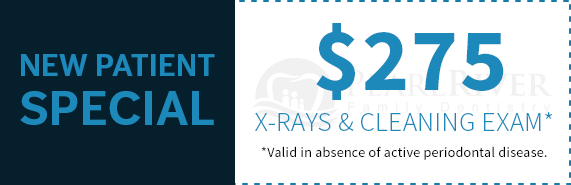 NEW PATIENT SPECIAL: $275 X-Rays & Cleaning Exam (Valid in absence of active periodontal disease.)